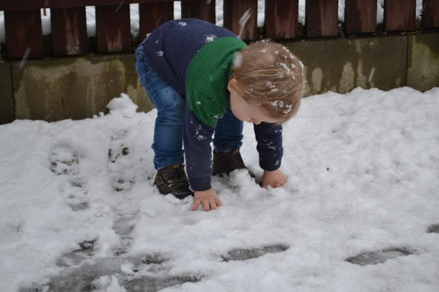 Touching snow for the first time