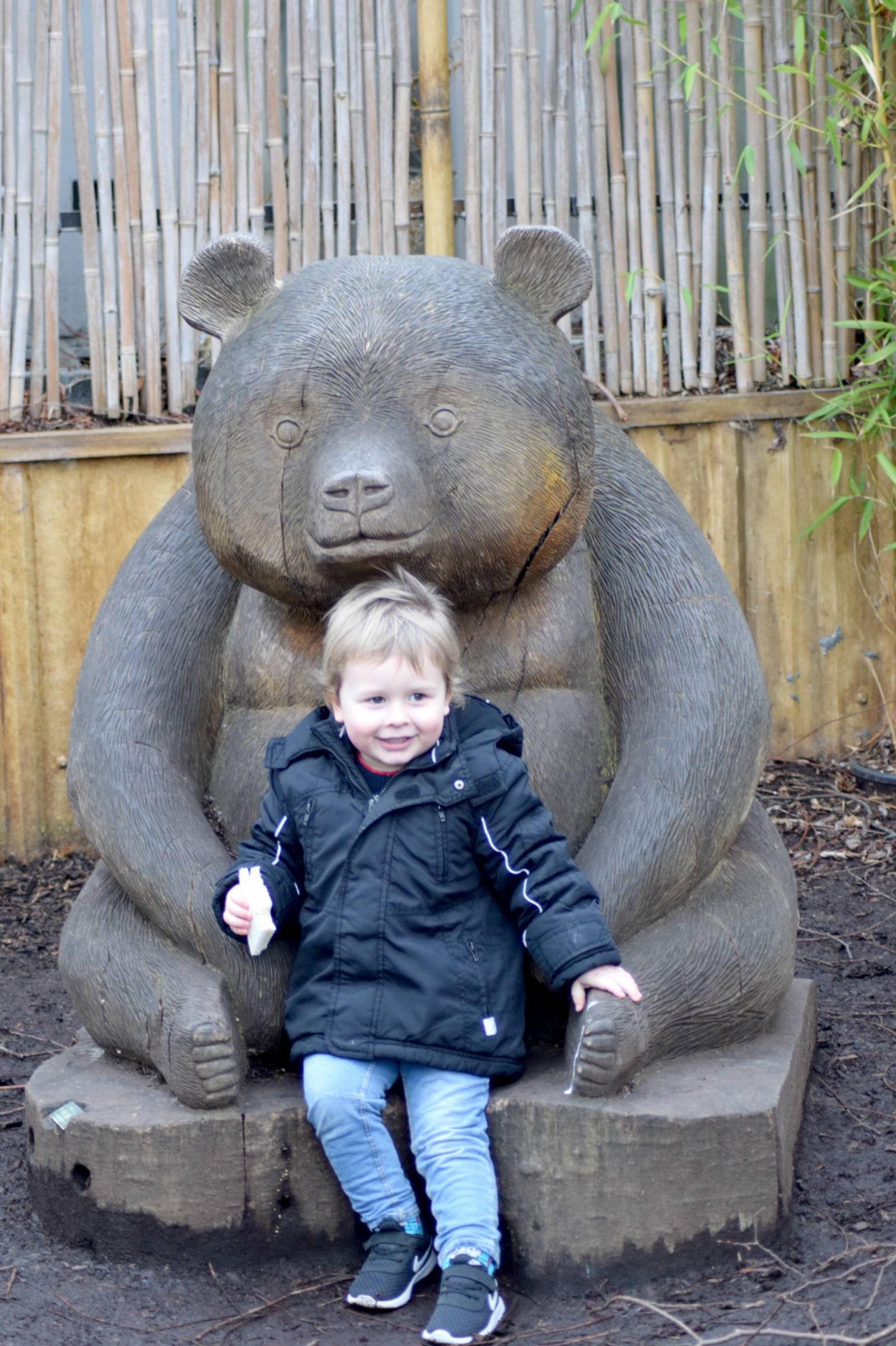 Edinburgh-Zoo-wooden-bear