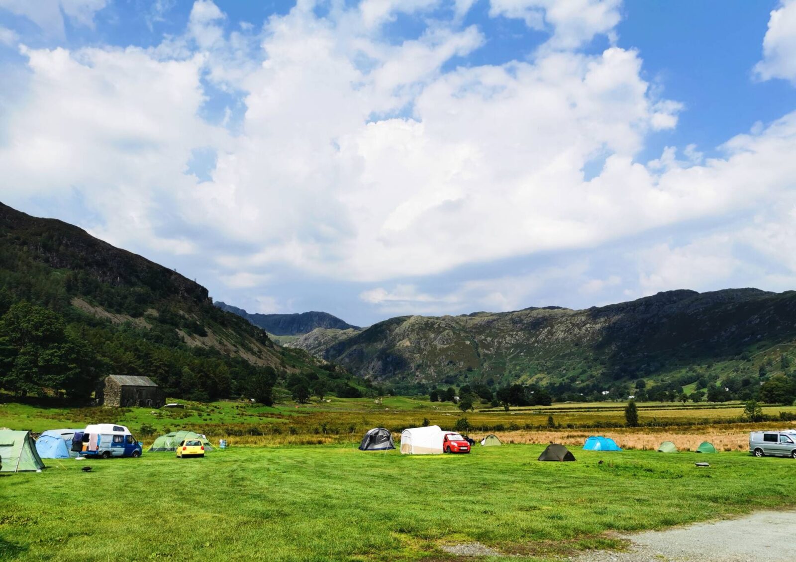 Baysbrown Farm Campsite in Great Langdale, Lake District